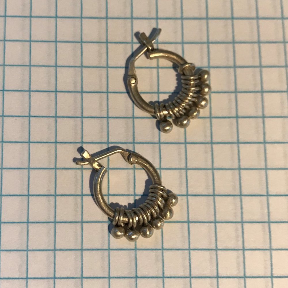 Jane Diaz Sterling Silver Hoop Earrings